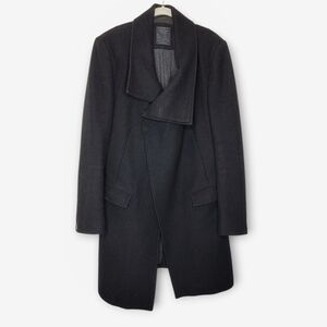 AllSaints Mens Wool Peacoat Size 40 Black